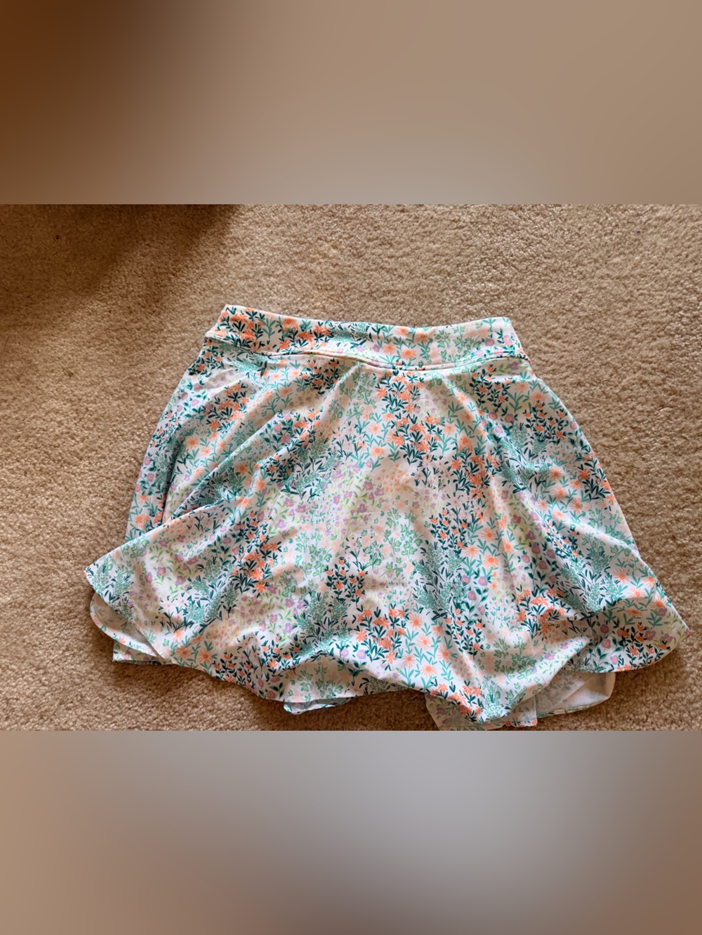 Bad Birdie Floral Skort in Mint, Coral and Green